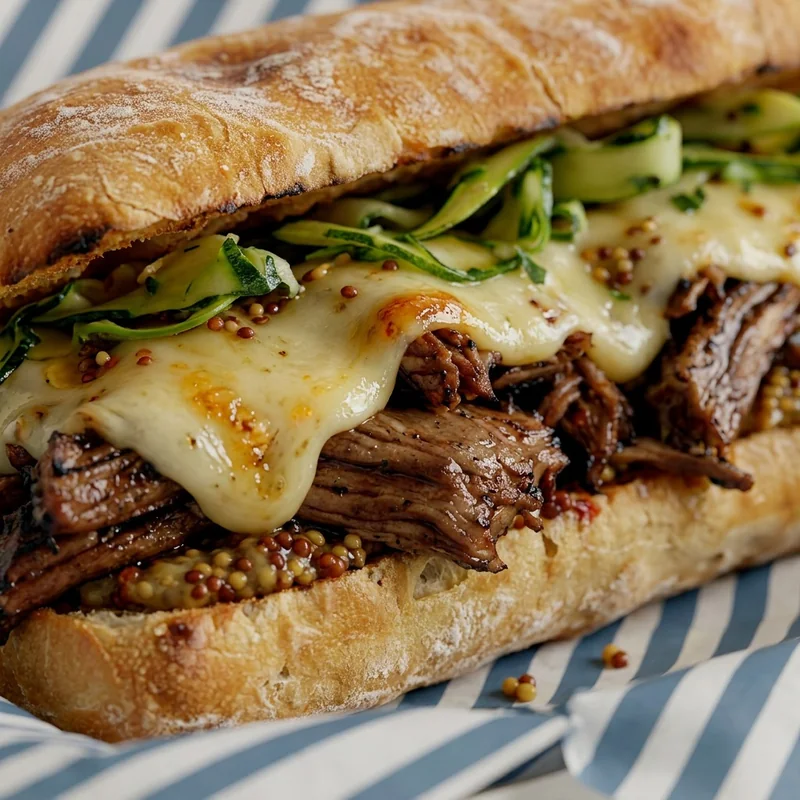 Braised beef rib sandwich