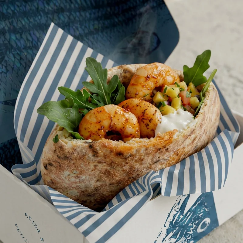 Coconut prawn sandwich