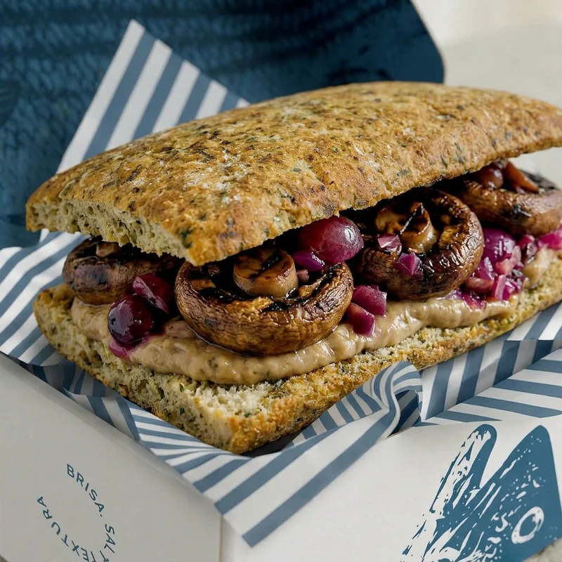 Grilled portobello sandwich