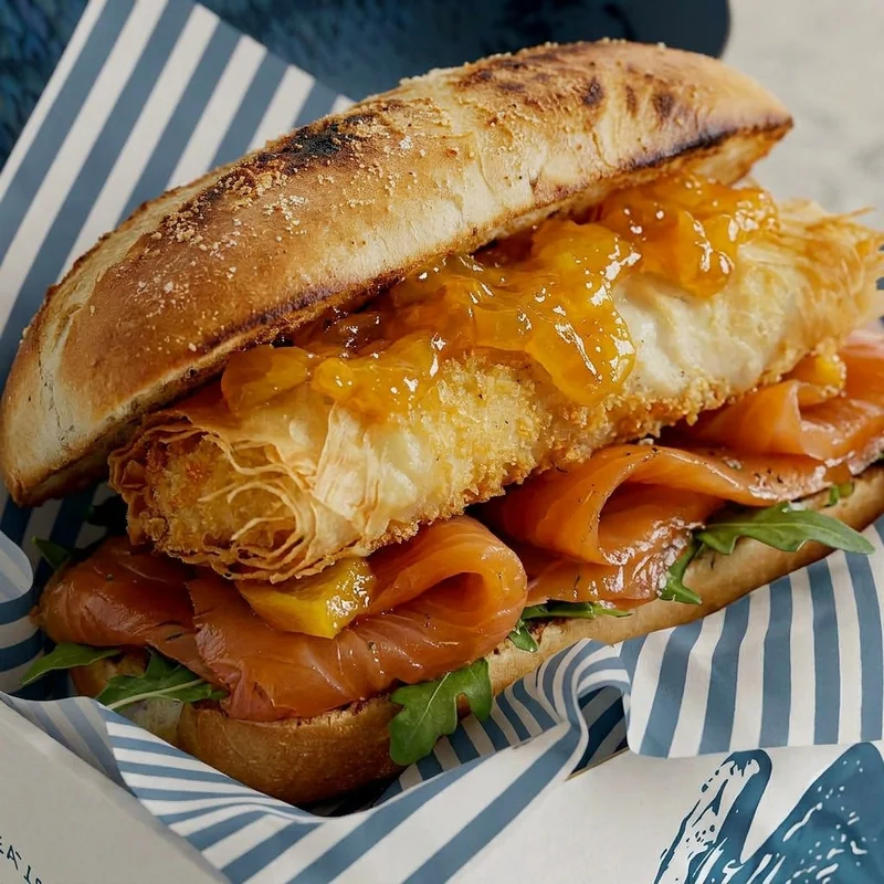 Citrus salmon sandwich